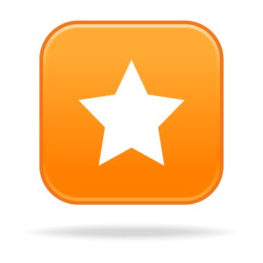 Beyaz Yıldız sembolü ve damla gölgeli turuncu kare düğme keçeleşmiş