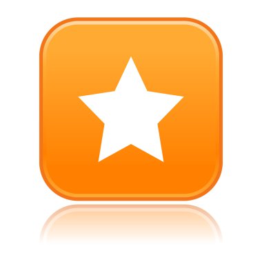 Beyaz yansıması ile yıldız sembolü keçeleşmiş turuncu kare tuşuna