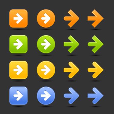 pürüzsüz saten ok işareti web 2.0 düğmesi gri gölge ile