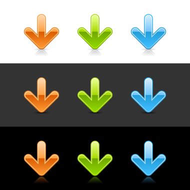 rengi parlak ok simgesi web 2.0 düğmelerini aşağı
