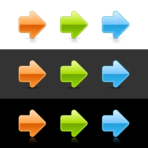 Sinal de seta colorido brilhante web 2.0 botões —  Vetores de Stock