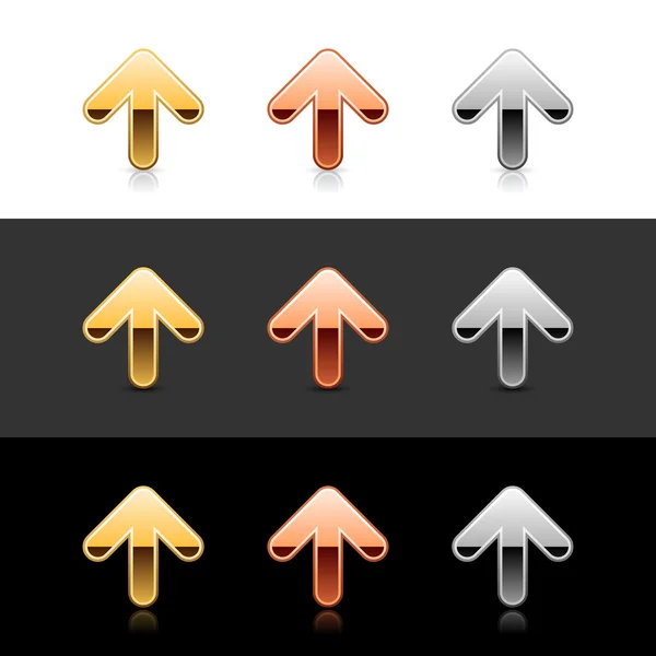 Flecha de metal de lujo signo web 2.0 icono — Vector de stock