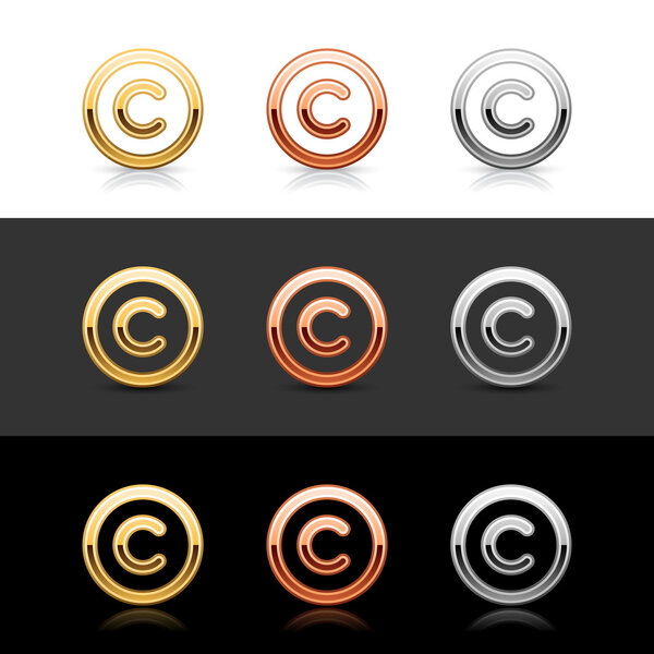 Luxory metal copyright sign web 2.0 buttons