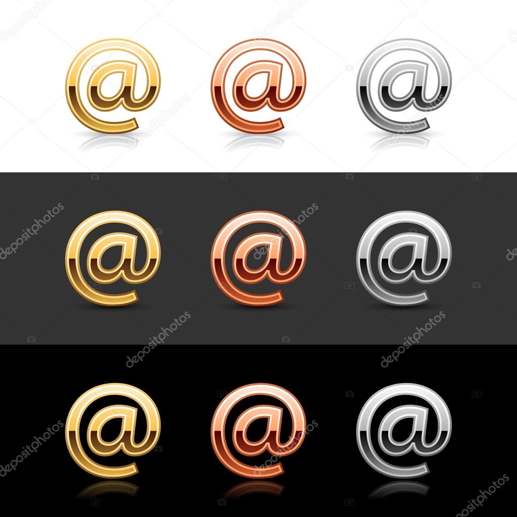 Luxory metal at sign web 2.0 buttons