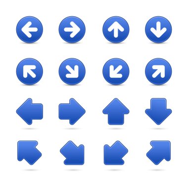 kobalt yuvarlak ve beyaz ok sumbol keçeleşmiş web düğmesine