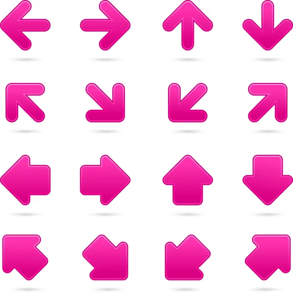 Pink arrow sign sticker web button. — Stock Vector