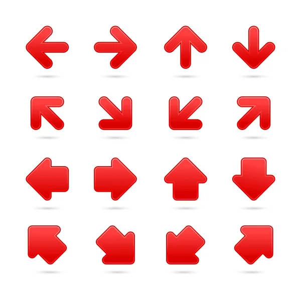 Red arrow sign sticker web button. — Wektor stockowy