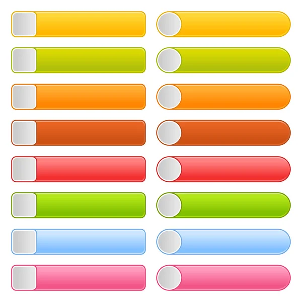 Colored satined long blank web buttons. — Stock Vector