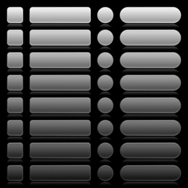 Panel de navegación de 16 botones web 2.0 en blanco . — Vector de stock