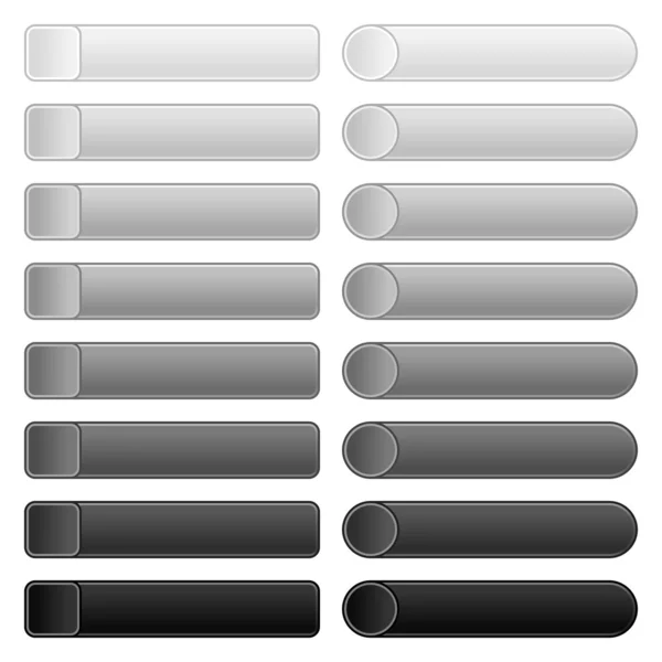 Panel de navegación de 16 botones web 2.0 en blanco . — Archivo Imágenes Vectoriales