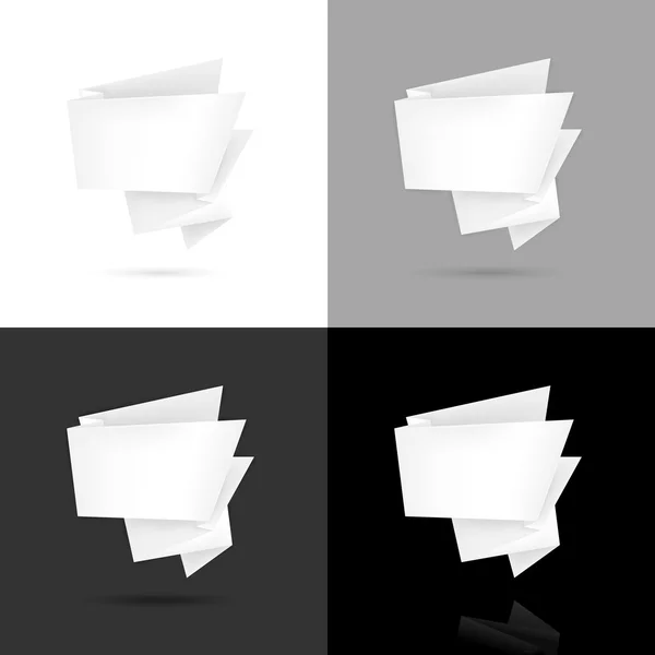 Libro blanco en blanco origami discurso burbuja — Vector de stock