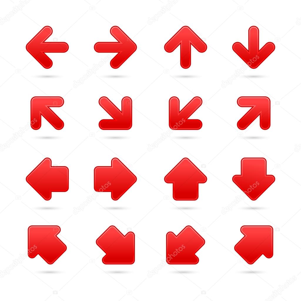 Red arrow sign sticker web button.