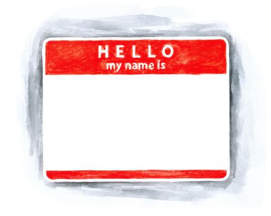 Red blank name tag sticker clipart