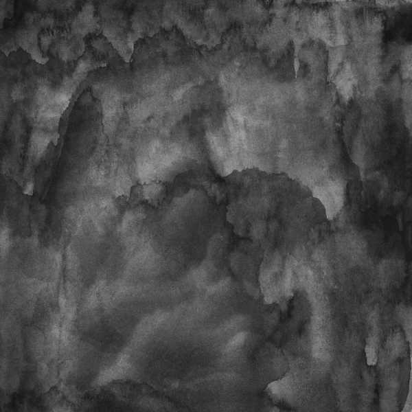 黒い空白水彩テクスチャの手作りテクニック。グレースケール aquarelle 抽象的な背景. — ストック写真