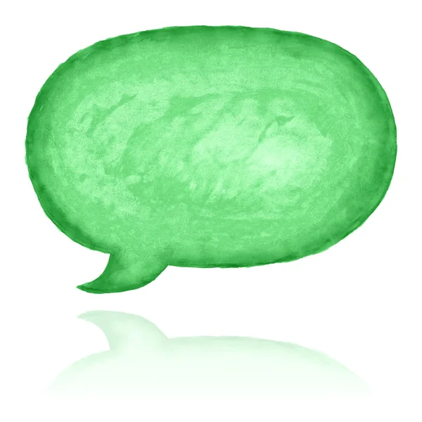Green aquarelle empty speech bubble dialog — Stock Photo, Image