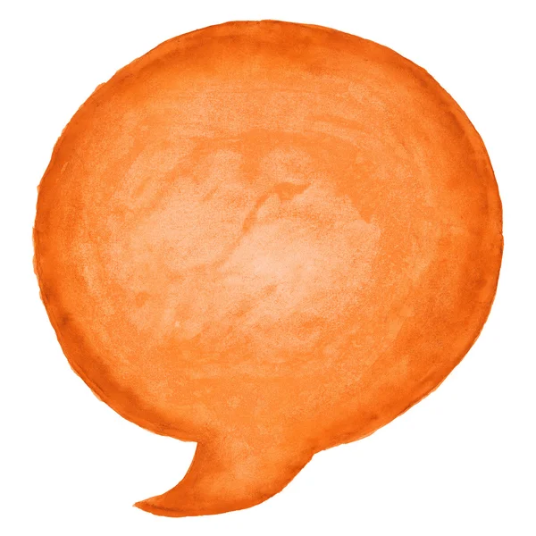 Oranje aquarel lege toespraak bubble dialoogvenster cirkel vorm witte achtergrond — Stockfoto