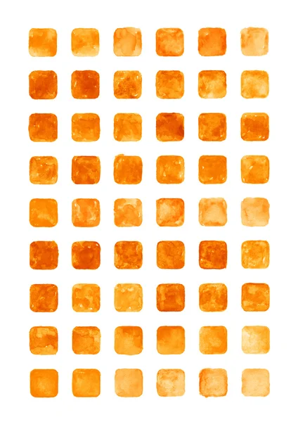 Orange color watercolor blank rounded square — Stock Photo, Image