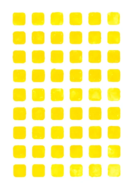 Gelbe Farbe Aquarell blank abgerundetes Quadrat — Stockfoto