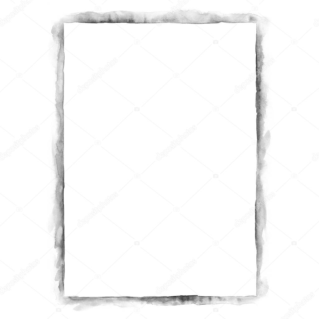 White blank template paper sheet for presentation corporate identity. Grayscale color isolated on white background. Abstract aquarelle texture created in handmade technique.