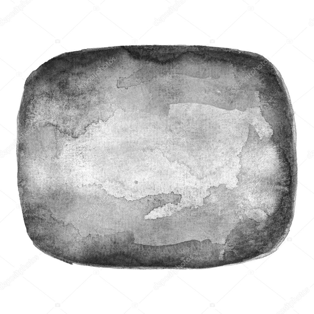 Acuarela escala de grises en blanco forma de rectángulo redondeado ...