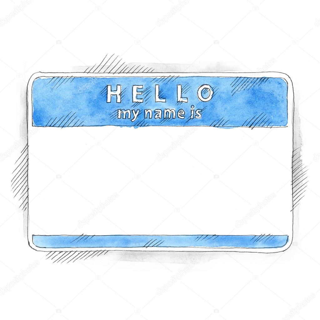 Blue blank name tag sticker
