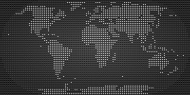 delikli metal koyu gri doku yüzeyi krom metal noktalı Dünya Haritası