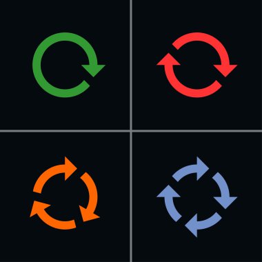 4 ok işareti rotasyon yenileme sıfırlama yeniden yükleyin.