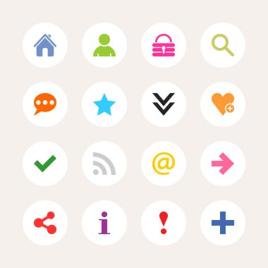 16 temel işaret Icon set
