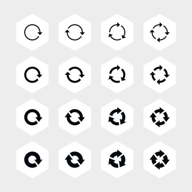 16 Oku yenileme simgesini yeniden işareti kümesi