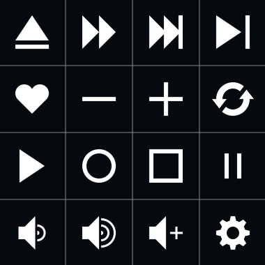 16 ortam denetim işareti düz simgesi
