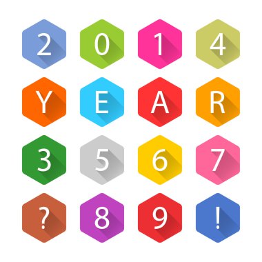 Yeni yıl 2014 beyaz başlık metni