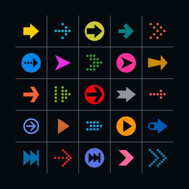25 ok işareti Icon set.