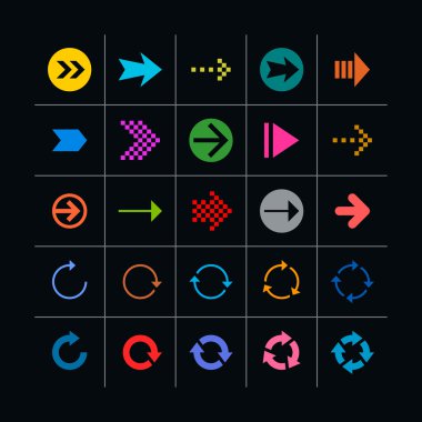 25 ok işareti Icon set.