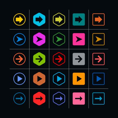 25 ok işareti Icon set.