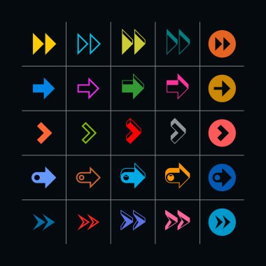 25 ok işareti Icon set.