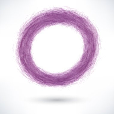 Violet brush stroke in circle clipart