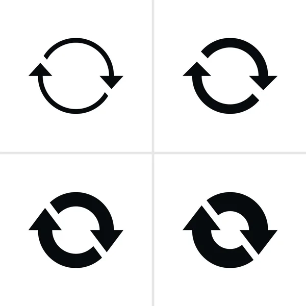 4 flecha efresh recarga rotación bucle signo conjunto — Vector de stock