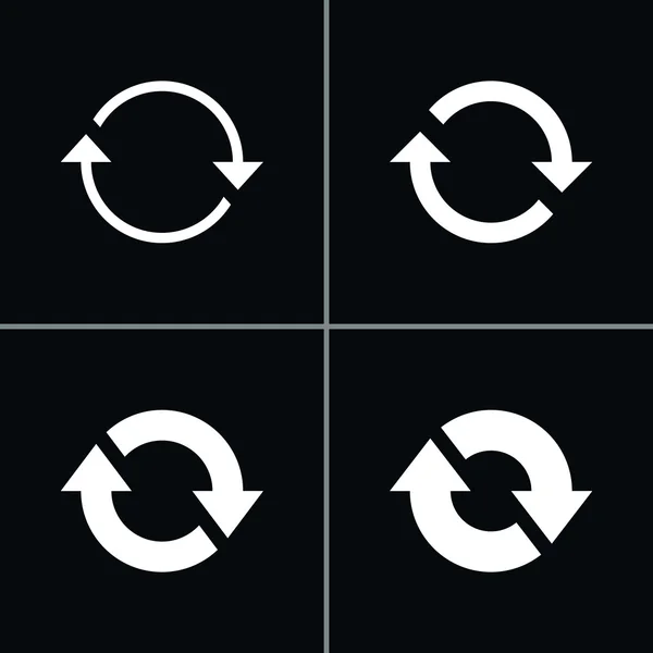 4 flèche rafraîchir le signe de boucle de rotation de recharge — Image vectorielle