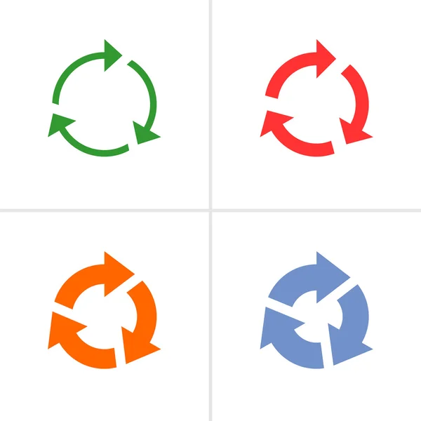 4 arrow  refresh, reload, rotation, loop, sign set — Stock Vector