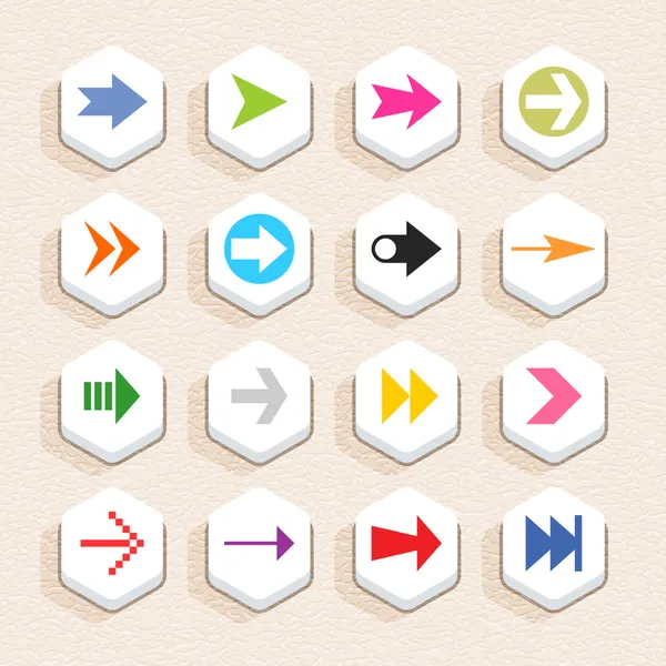 16 arrow sign icon set — Stock Vector