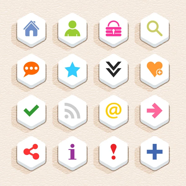 16 conjunto de iconos de signo básico — Vector de stock
