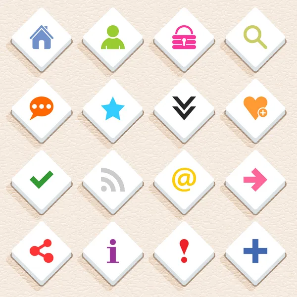 16 conjunto de iconos de signo básico — Archivo Imágenes Vectoriales