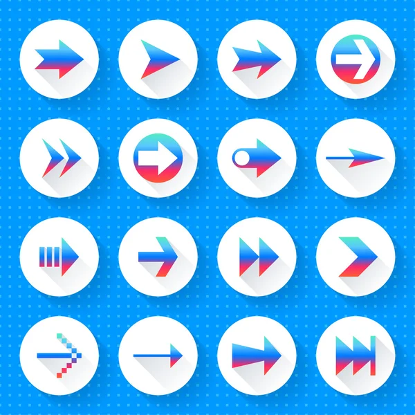 16 conjunto de icono de flecha — Vector de stock