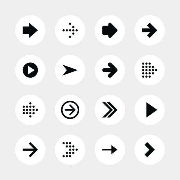 16 flecha signo icono conjunto — Vector de stock