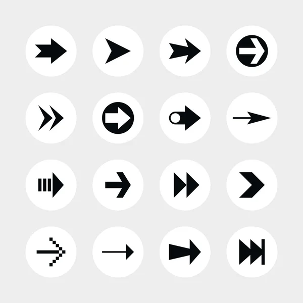 16 arrow sign icon set — Stock Vector