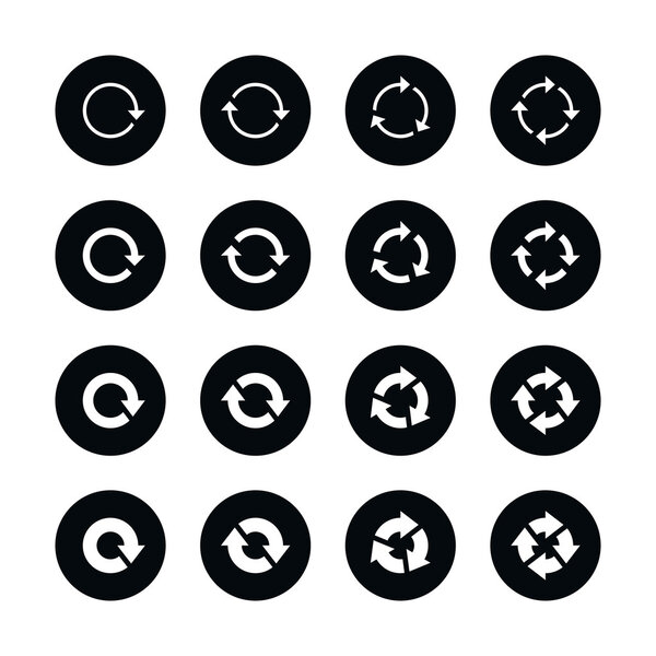 16 arrow refresh icon reload sign set