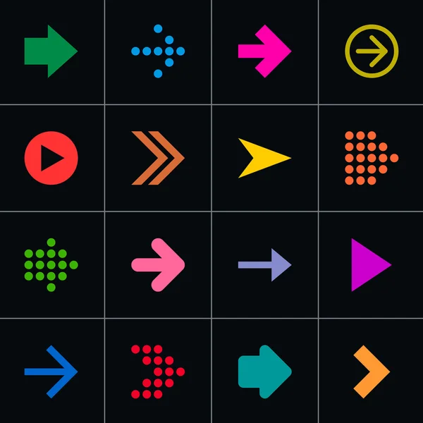 16 arrow pictogram set — Stockvector