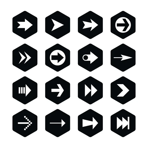 16 arrow sign icon set — Stock Vector