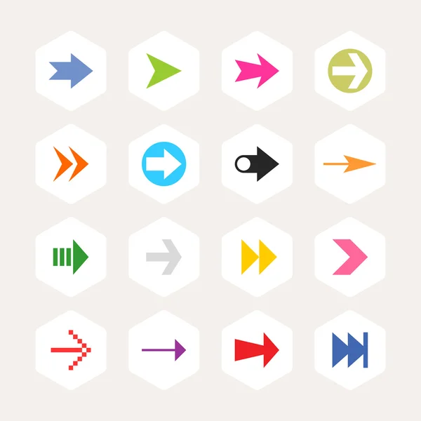 16 arrow sign icon set — Stock Vector