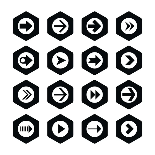 16 arrow icon set sign — Stock Vector